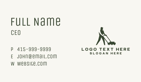 Lawn Mower Gardener Business Card Design Image Preview