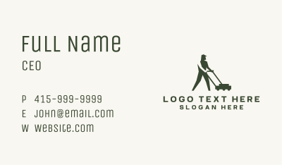 Lawn Mower Gardener Business Card Image Preview