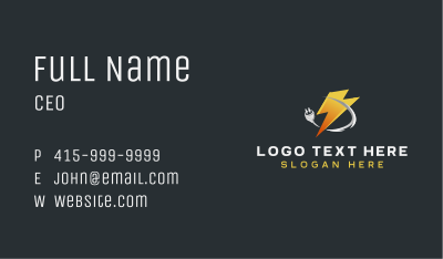 Lightning Bolt Plug Business Card Image Preview