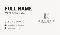 Industrial Construction Letter K Business Card Image Preview