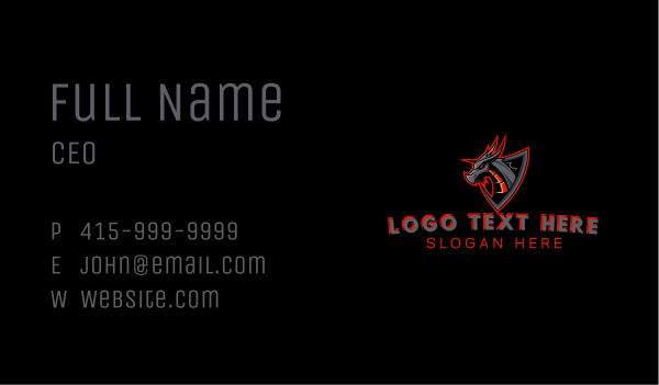 Mythical Dragon Gaming Business Card Design Image Preview