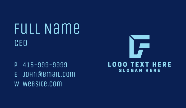 Technology Monogram F & G Business Card Design Image Preview