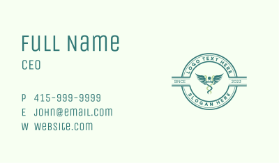 Medical Healthcare Caduceus Business Card Image Preview