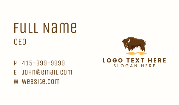 Wild Buffalo Farm Business Card Design Image Preview