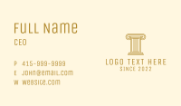 Gold Ancient Column  Business Card Image Preview