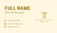 Gold Ancient Column  Business Card Image Preview