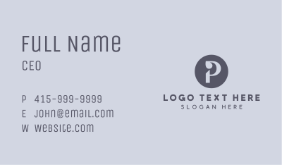 Professional Studio Letter P Business Card Image Preview
