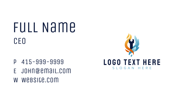 Wrench Fire Ice Business Card Design Image Preview