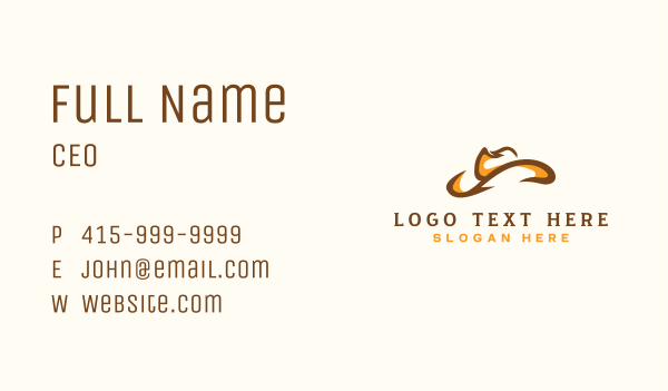 Cowboy Hat Western Business Card Design Image Preview