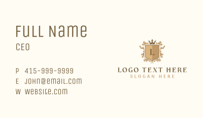 Shield Crown Wreath Firm Business Card Image Preview