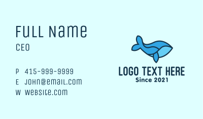 Blue Whale Waterpark Business Card Image Preview