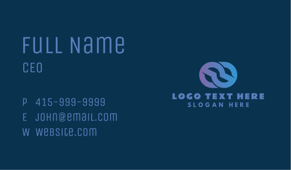 Abstract Loop Biotech Business Card Design Image Preview