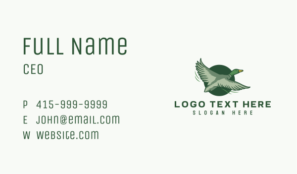 Flying Duck Bird Business Card Design Image Preview