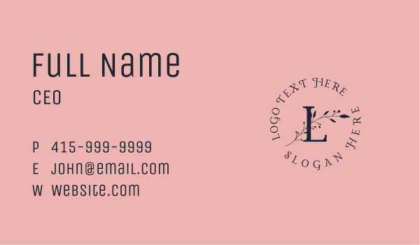 Organic Lifestyle Lettermark Business Card Design Image Preview
