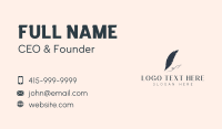 Quill Writing Blog Business Card Design