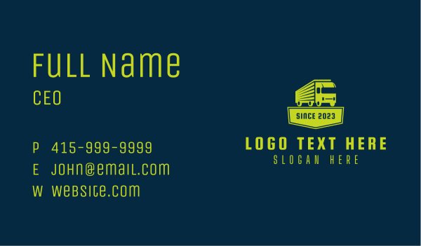 Truck Freight Delivery Business Card Design Image Preview