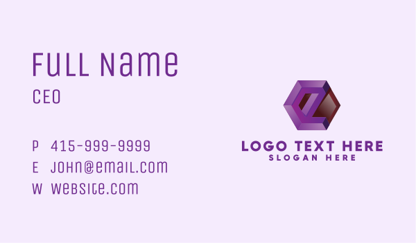 3D Tech Letter E  Business Card Design Image Preview