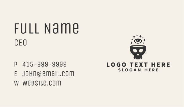 Mystic Skull Eye Business Card Design Image Preview