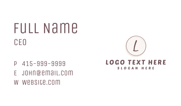 Beauty Cursive Lettermark Business Card Design Image Preview