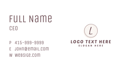 Beauty Cursive Lettermark Business Card Image Preview
