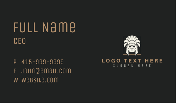 Tribal Chieftain Cinema Business Card Design Image Preview