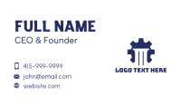 Blue Cog Pillar Business Card Image Preview