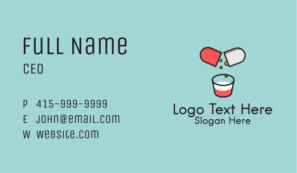 Capsule Supplement Drink Business Card Design Image Preview