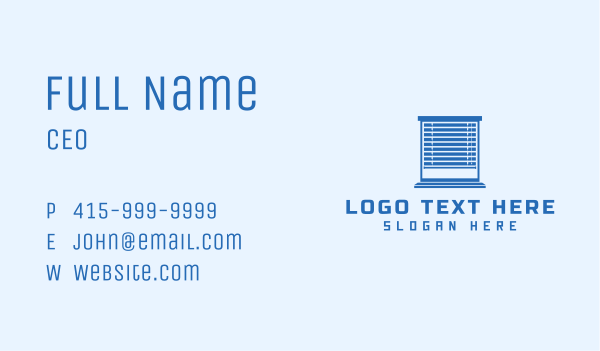 Blue Window Blinds Business Card Design Image Preview