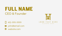 Gold Pillar Architecture Letter H Business Card Image Preview