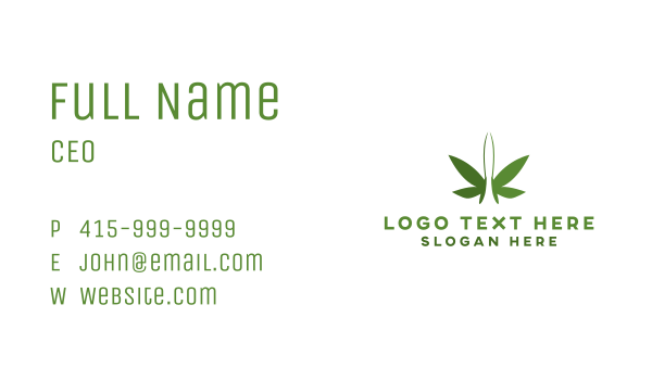 Green Butterfly Cannabis Business Card Design Image Preview