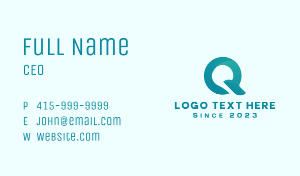Application Letter Q Business Card Design Image Preview