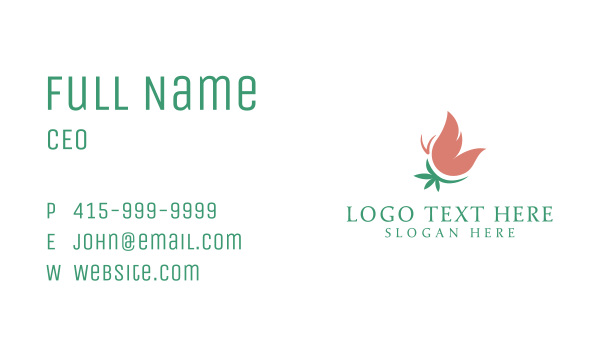 Butterfly Organic Herbal Business Card Design Image Preview