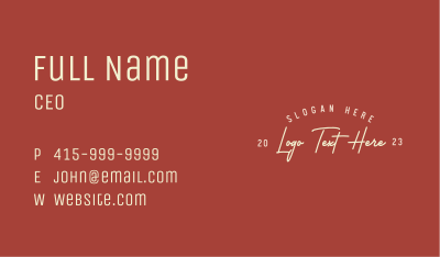 Script Business Wordmark Business Card Image Preview