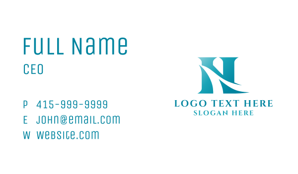 Shipping Company Letter N Business Card Design