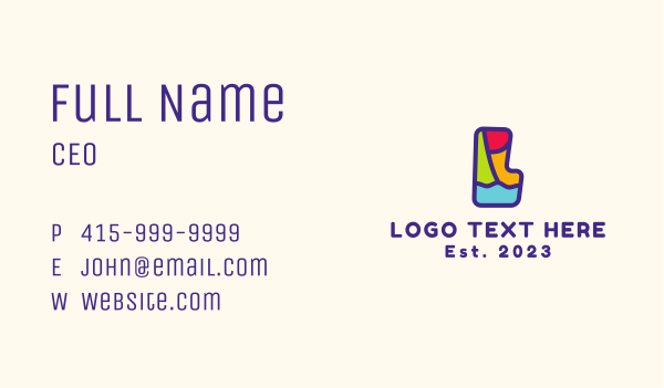 Colorful Letter L Business Card Design Image Preview