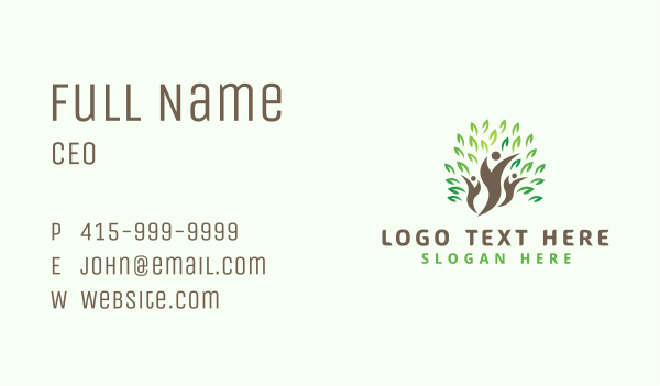 Tree People Sustainability  Business Card Design Image Preview