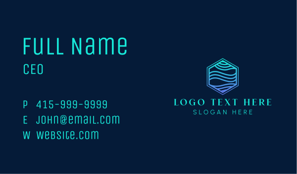 Creative Hexagon Wave Business Card Design Image Preview