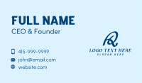 Blue Handwritten Letter R  Business Card Image Preview