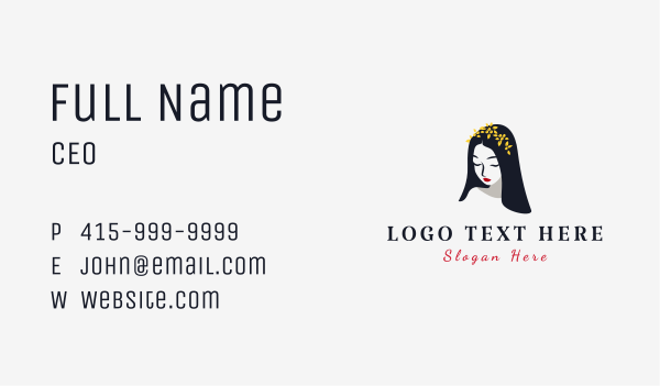 Flower Crown Lady Business Card Design Image Preview