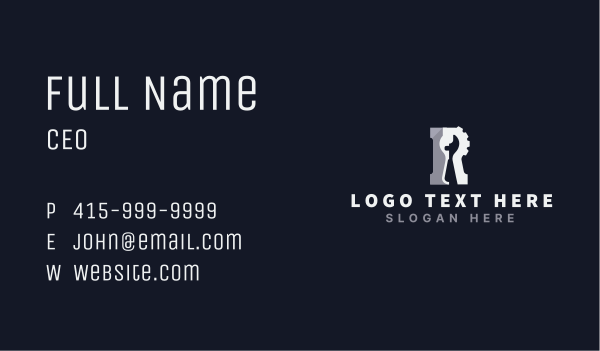 Wrench Mechanic Letter R Business Card Design Image Preview