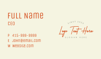 Vintage Handwritten Wordmark Business Card Image Preview