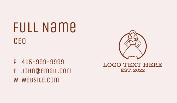 Woman Dress Gown Business Card Design Image Preview