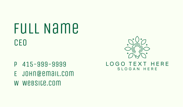 Eco Light Bulb Technology Business Card Design Image Preview