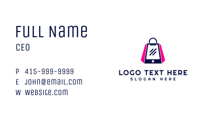 Digital Shopping Bag Business Card Image Preview
