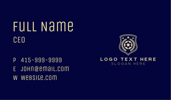 Soccer Sports Shield League Business Card Design Image Preview