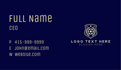 Soccer Sports Shield League Business Card Image Preview