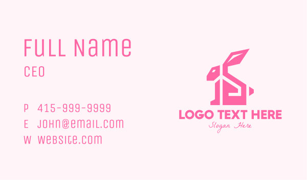 Pink Rabbit Home Business Card Design Image Preview