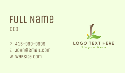 Nature Leaf Letter L Business Card Image Preview