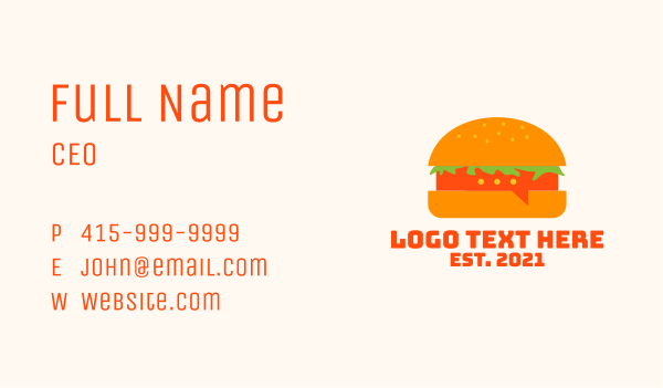 Cheeseburger Chat  Business Card Design Image Preview