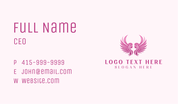 Angel Wings Woman Business Card Design Image Preview